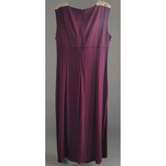 Alex Evenings Women's Plus 20W Wine Gold Lace Beaded Formal Gown NWT Black Tie - Picture 9 of 9